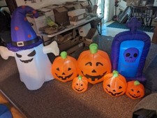 Halloween Ghost Pumpkins Haunte Airblown Inflatable Decor Light Lawn Holiday