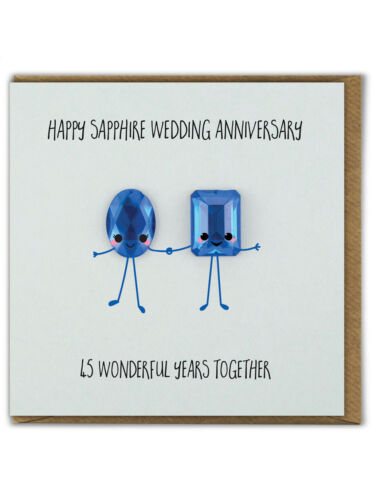 Funny Wedding Anniversary Card Sapphire 45 Years Comedy Amusing Humour Cheeky - Afbeelding 1 van 7