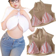 Realistic Silicone Breast Forms C-G Cup Fake Boobs Breastplate for Crossdresser