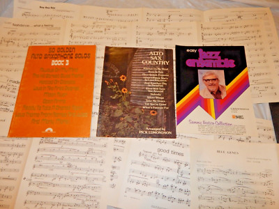 Lot of Jazz Saxophone sheet music and books See pics.