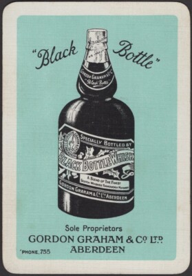 Playing Cards Single Card Old Wide Gord GRAHAM BLACK BOTTLE WHISKY Advertising A