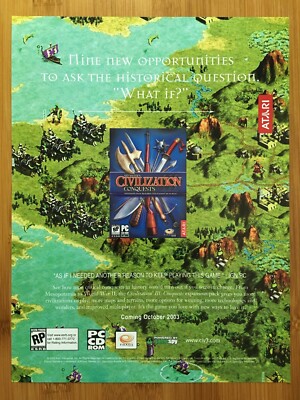 Sid Meier's Civilization III 3 Conquests PC 2003 Print Ad/Poster Official Art