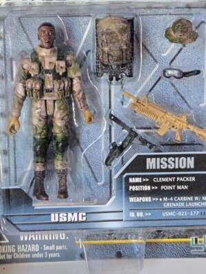 NIP Elite Force 1:18 Modern USMC Soldier Marine Figure Blue Box