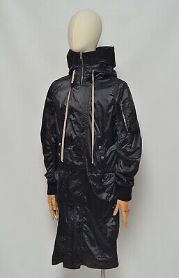 RICK OWENS DRKSHDW RARE Unisex Black Nylon Fishtail Long RICK OWENS DRKSHDW RARE Unisex Black Nylon Fishtail Long
