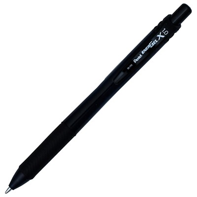 Pentel EnerGel X BL110 1.0mm Bold, Black Gel Ink, 3 Pens with 6