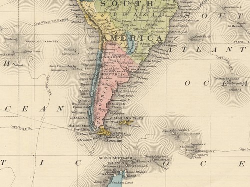 Antique Map "Johnson's Map of the World on Mercator's Projection" Johnson, 1866 - Picture 13 of 16