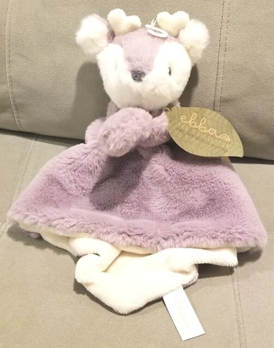 Ebba Deer Fawn Purple Lovey NWT Eco Collection Baby Plush Security Blanket Lovie - 第 1/7 張圖片