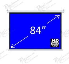 Image of 84" Electric HD Projector Screen Home Cinema Aspect Ratio 4:3 Glass Bead