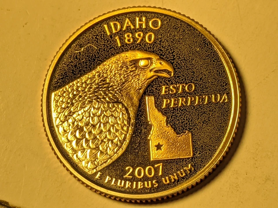 DISCOVERY Double Die 2007-S Proof Struck Thru IDAHO Quarter"TONED"Extremely RARE - Image 2 of 4