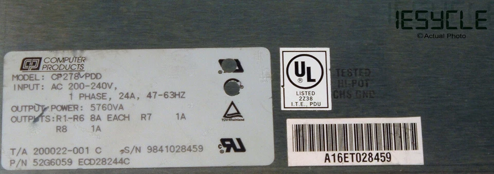 IBM 52G6059 Type 6 PDU 200-240V AC w/ 6x C13 Outlets for 7015 7017 7014 pSeriesÂ - Image 4 of 4