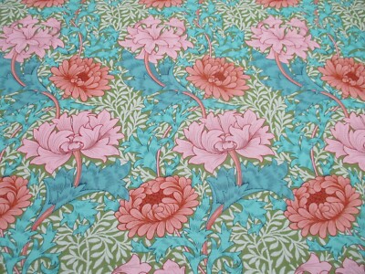William Morris Gardinenstoff 'CHRYSANTHEME' 3,4 METER SOMMER - Leinenmischung 
