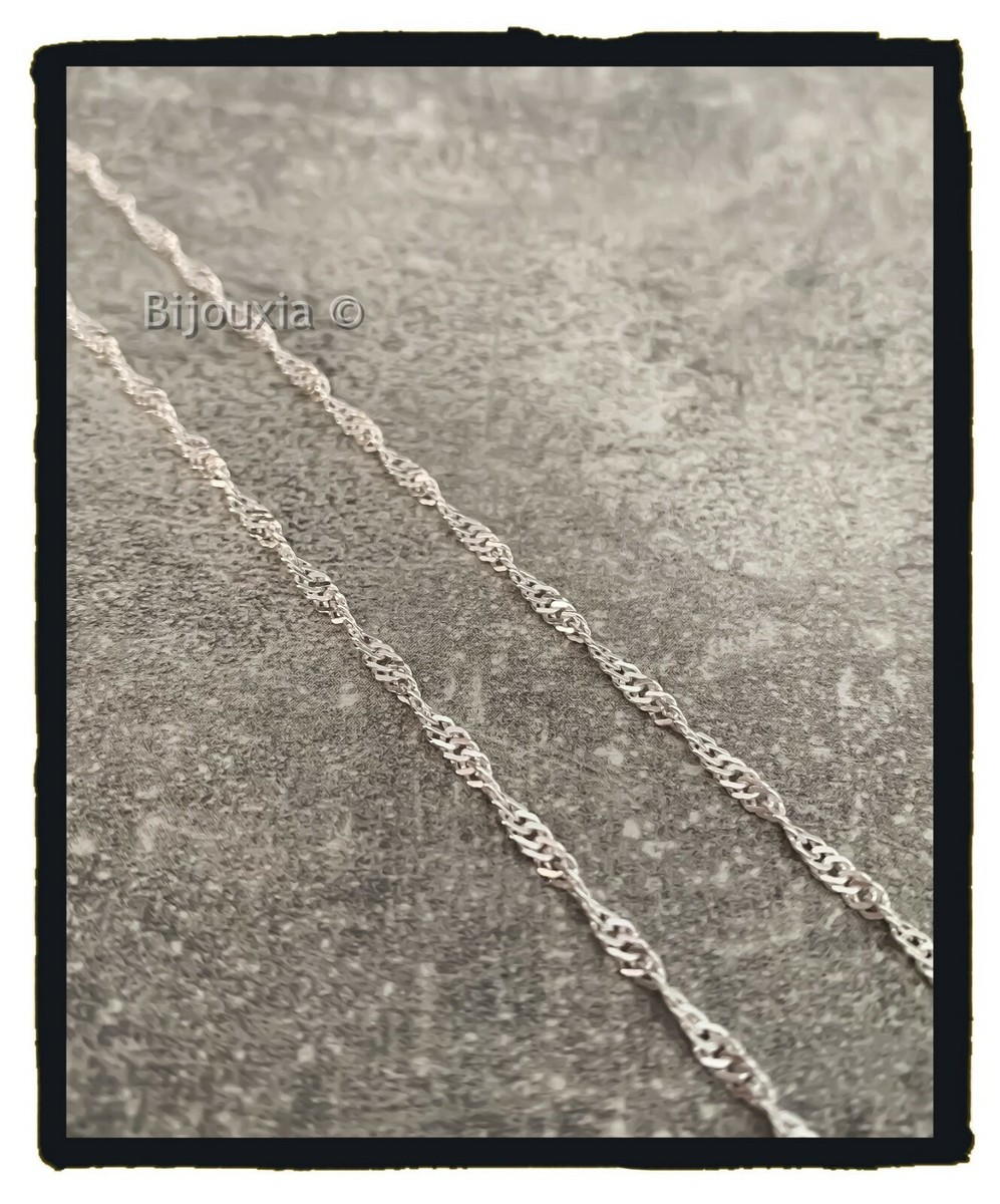 Chaîne Torsadée Singapour En Argent Sterling 925 - Largeur : 2,40 Mm