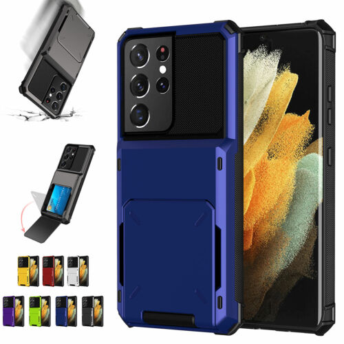 For Samsung Galaxy S24 S23 S22 Ultra S20 S21 Plus Note 20 Card Holder Phone Case - Picture 11 of 19