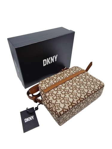 DKNY Faye Zip Top Small Logo Camera Crossbody Bag Brown - Picture 6 of 12