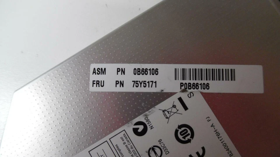 Unidade óptica OEM DVD±RW CD-RW para Lenovo ThinkPad Edge 15 -75Y5171* testada - Imagem 4 de 4