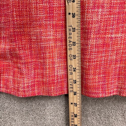 Talbots Skirt Suit Women 10P Pink Orange Plaid Silk 2 Piece Career Classic VTG - Picture 10 of 15