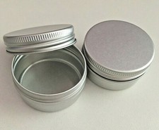 Small 15ml Silver Round Aluminium Storage Pot Jar Tin Container FAST UK Seller