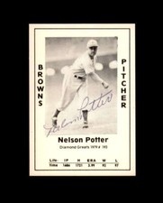 Nelson Potter Signed 1979 Diamond Greats St. Louis Browns Autograph