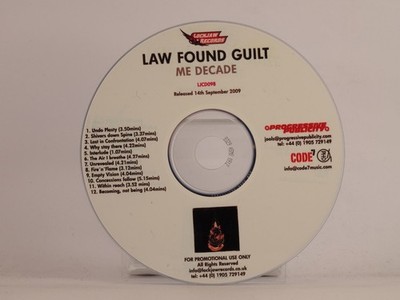 LAW FOUND GUILT ME DECADE (557) 12 Track Promo CD Album including Plastic Sleeve