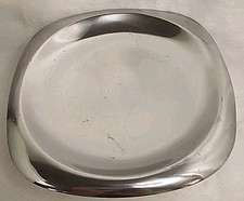 Vintage 1984 Nambe W161 Metal Alloy 6" Rounded Square Plate Made In USA