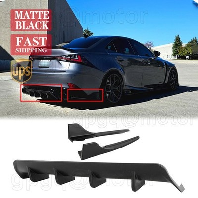 For Lexus IS300 IS350 F-Sport 17-20 JDM Matte BLK Rear Bumper Diffuser W/ Aprons