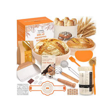 Sourdough Baking Kit with 9" round 10" Oval Proofing Baskets, Starter Jar, Dou