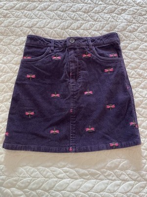 KC Parker Girls 12 Purple Corduroy Dragonfly Skort Pockets Button Belt Loops
