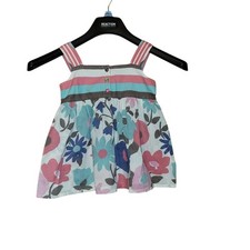 NWOT Mini Boden Multi-Print Floral Top Sz 7-8Y 100 Babydoll Style Top
