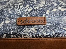 SakRoots Artist Circle Flat CrossBody Handbag NAVY Spirit Desert Coated Canvas