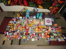 HUGE LOT OF 130 ZURU MINI BRANDS CARDS, STORE FIXTURES, BAGS/BASKETS, CARTS 150+