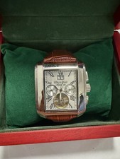 Pere De Temps PDT3027 Mens Automatic 35 Jewels Brown Leather Band Wristwatch