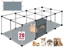 VISCOO 20 Panels Small Animals Playpen, 48"x24"x16" Pet Playpen Transparent