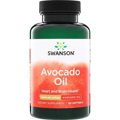 Swanson Avocado Oil Natural Supplement (60 Softgels, 1g Each)
