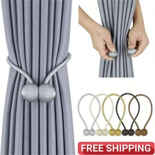 2pcs Magnetic Curtain Tiebacks Curtain Holder Clips Tie Bands Window Home Decor