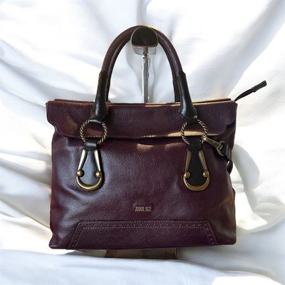 ANNA SUI Evelyn Handbag/Shoulder Bag, 2-Way Leather, Purple, Rare Item