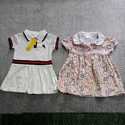 Baby Mädchen weißes Kleid 12-18 Monate & rosa Kleid 24 Monate/2 Jahre