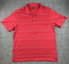 Nike Golf Polo Shirt Mens XLarge FitDry Performance Golf Red Striped EUC