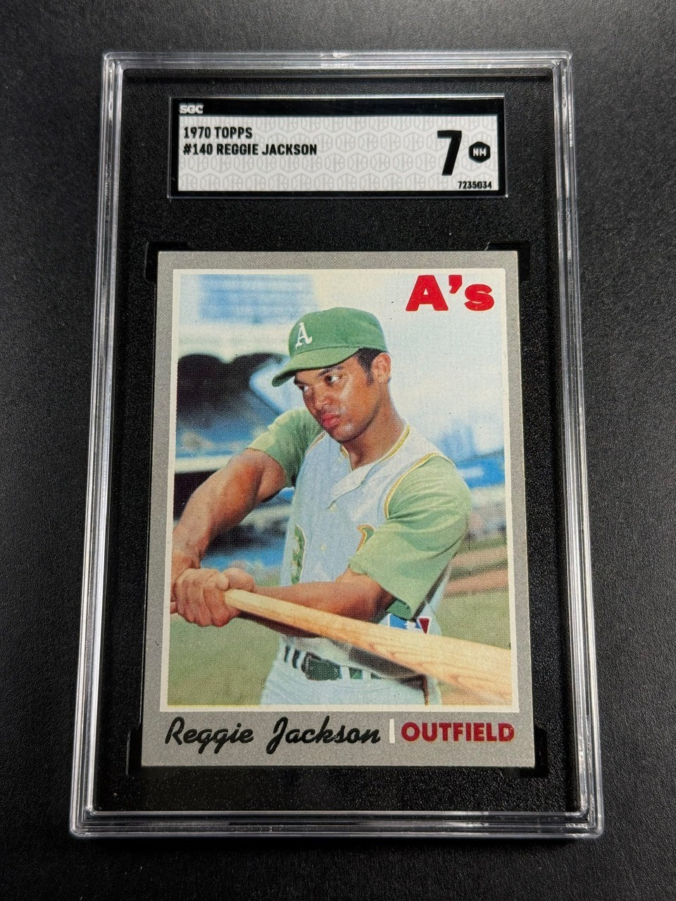 REGGIE JACKSON 1970 70 TOPPS #140 VINTAGE CARD NEAR MINT SGC 7 ATHLETICS MLB HOF