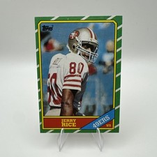 Jerry Rice 1986 Topps Rookie Card #161. rookie card picture
