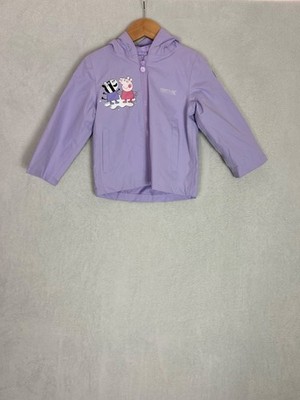 Regatta x Peppa Pig, Baby Girls Purple Printed Hooded Rain Coat, Size 24M - New