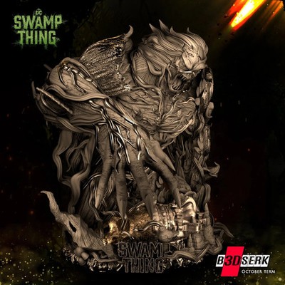 3D gedruckter 16K Fan Made B3DSERK - Swamp Thing Büste Maßstab 1/4