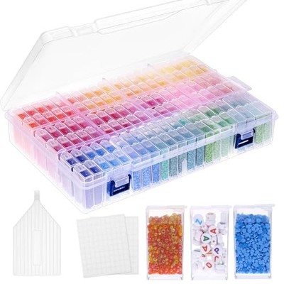 SGHUO 120 Slot Diamond Painting Storage Container, Accessories Box for Beads