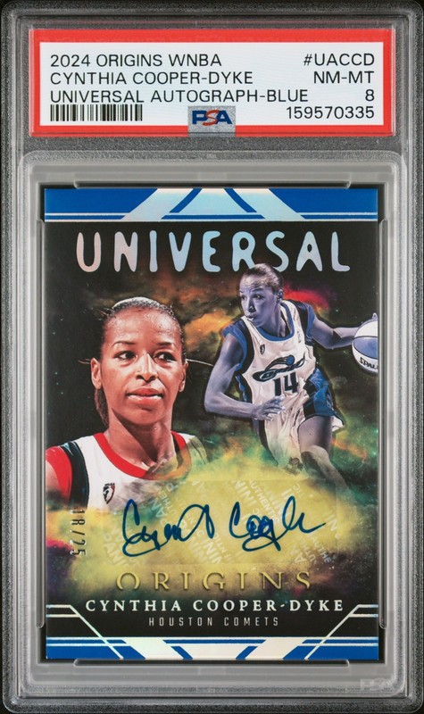 2024 PANINI ORIGINS WNBA UNIVERSAL AUTOS BLUE CYNTHIA COOPER-DYKE 18/25 PSA 8