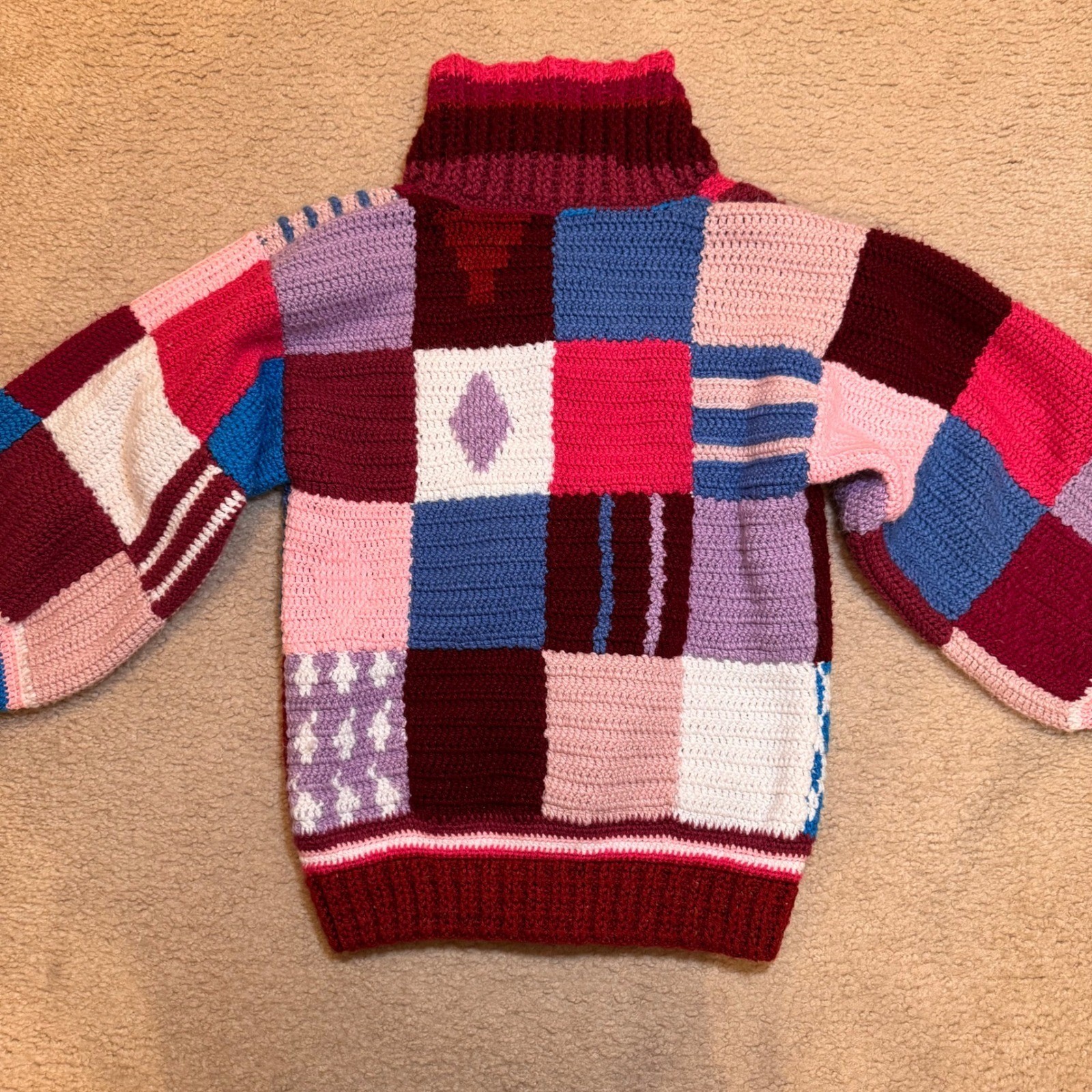 Handmade Artesian Patchwork Crochet Cardigan Swea… - image 5