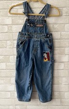 Vintage Mickey Toddler Unisex Clothes SZ 4 Denim Jean Embroidered Overalls