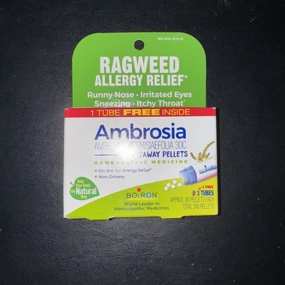Ambrosia, Ragweed Allergy Relief, Meltaway Pellets, 3 Tubes - 80 Pellets Each