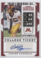2020 Panini Contenders Draft Picks College Ticket Carter Coughlin #321 Auto 01su