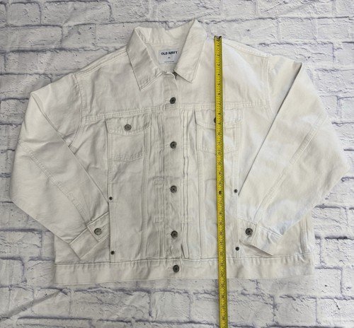 Old Navy Women's Long Sleeve Classic Jean Jacket White Lilies Large NWT - Picture 2 of 9
