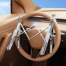 Car Laptop Mount Steering Wheel Tray Holder, Height Adjustable Car Desk for L...