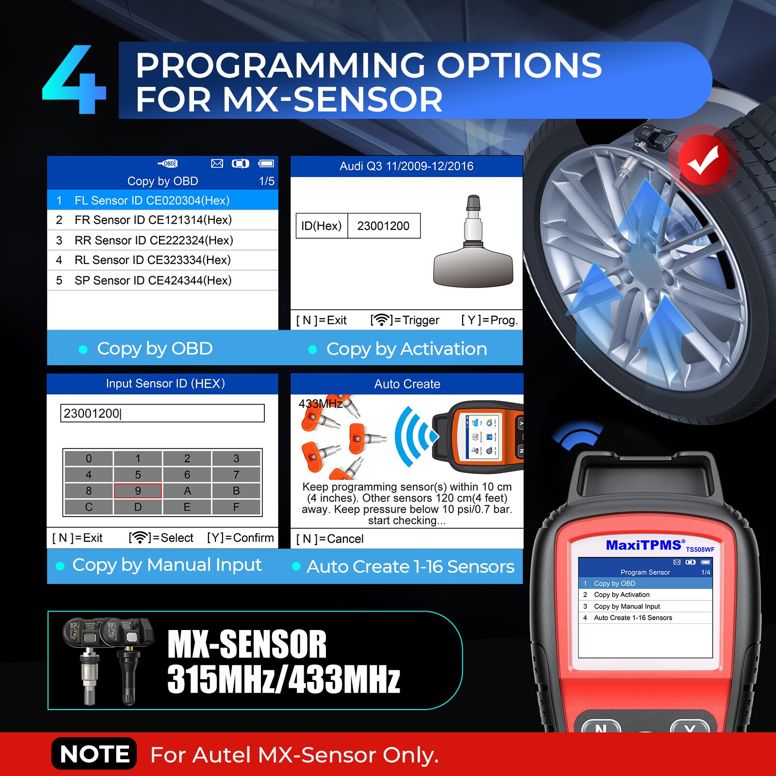 Autel MaxiTPMS TS508WIFI Dispositivo Diagnostico TPMS TPMS Programmazione Sensore Pressione Pneumatici foto 2